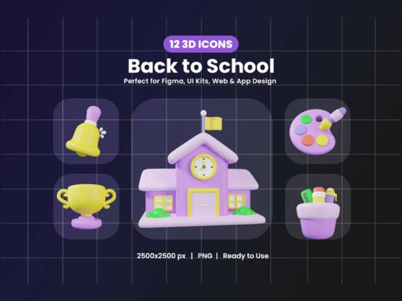 3D Back to School Icon Pack: A Versatile Resource for Educational and Tech Projects