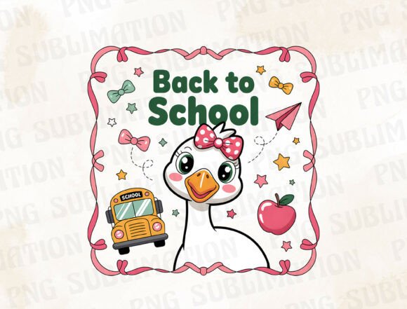 Cute Back to School Duck PNG