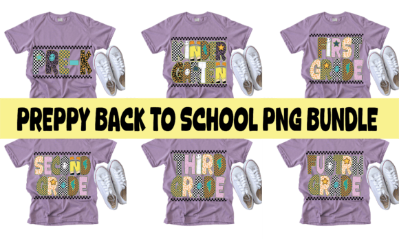 Preppy Back to School PNG Bundle – Check