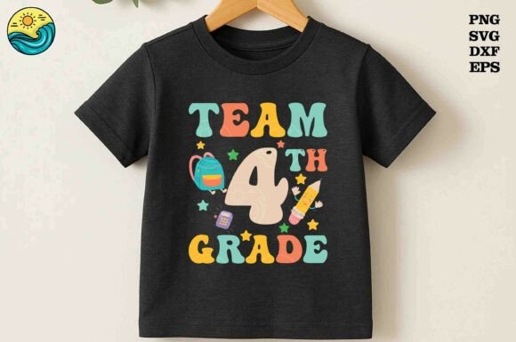 Team 4th Grade SVG PNG – Back to School: A Playful Way to Celebrate Fourth Grade Fun